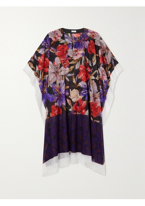 Dries Van Noten - Floral-print Cotton-voile Kaftan - Red - One size