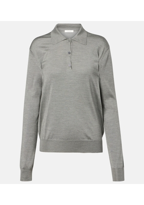 The Row Lilienne silk polo sweater