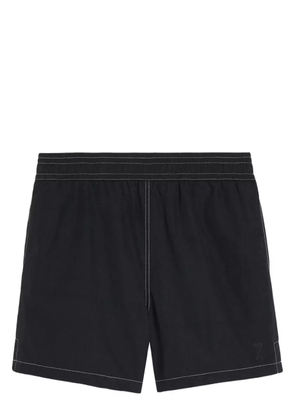 AMI Paris Ami de Coeur contrast-stitching swim shorts - Black