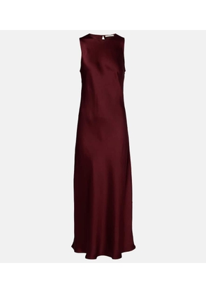 Asceno Valencia silk satin midi dress
