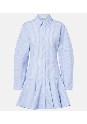 Ganni Striped cotton shirt dress