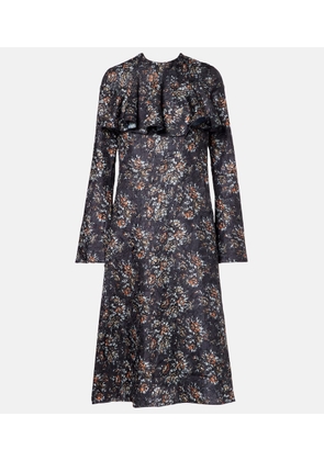 Ganni Floral ruffled midi dress