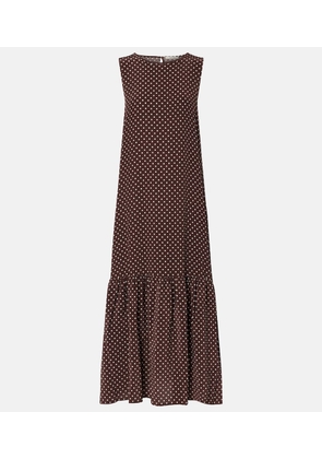 Asceno Polka-dot silk midi dress