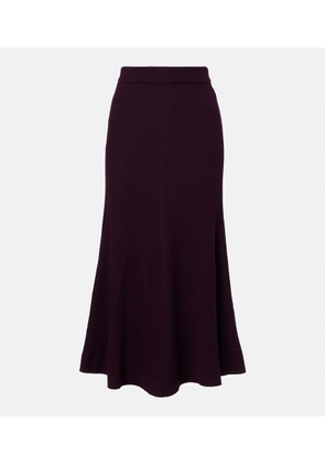 Victoria Beckham Ribbed-knit wool midi skirt