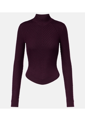 Victoria Beckham Ribbed-knit wool turtleneck top