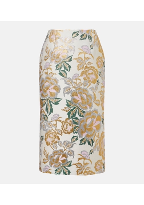 Carolina Herrera Floral jacquard midi skirt