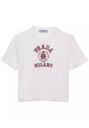 Prada logo-intarsia top - White