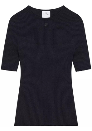 Courrèges fine-ribbed jumper - Blue