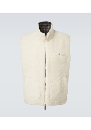 God's True Cashmere Reversible cashmere and wool vest with emerald