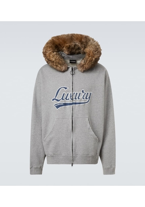 Balenciaga Printed cotton jersey zip-up hoodie