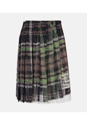 Acne Studios Pleated plaid midi skirt