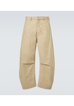 Comme des Garcons Homme Mid-rise cotton barrel-leg pants