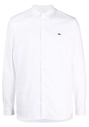 Lacoste logo-embroidered poplin cotton shirt - White