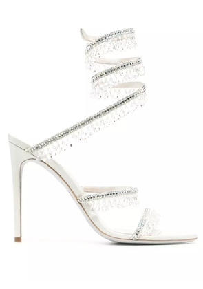 René Caovilla Chandelier 105mm crystal-embellished sandals - Neutrals