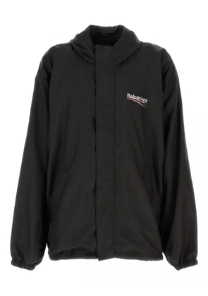 Balenciaga logo-print hooded jacket - Black