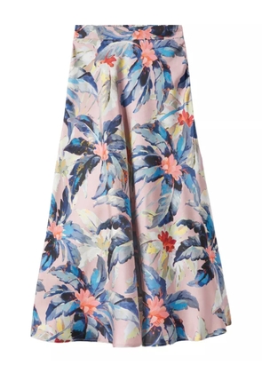 La DoubleJ Lungomare floral-print midi skirt - Pink