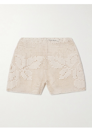 Magda Butrym - Crocheted Cotton Shorts - Cream - FR 36,FR 38,FR 40