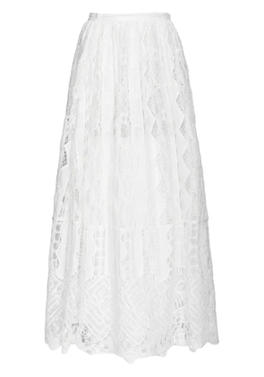 PINKO lace-overlay skirt - White