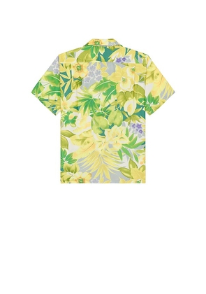 Beams Plus Open Collar Tropical Pattern Print in Yellow,Green. Size M. Also in L, S.
