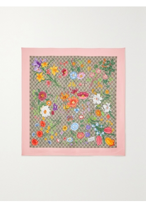 Gucci - Printed Silk-twill Scarf - Neutrals - One size