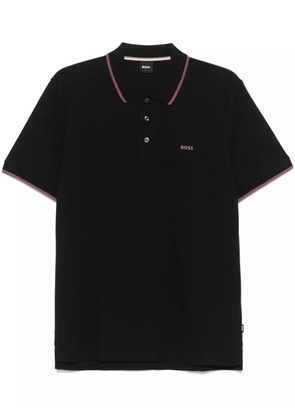 BOSS logo-appliqué polo shirt - Black