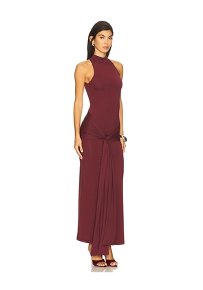 Bardot Isadora Maxi Tie Front Dress in Burgundy. Size 10. Also in 12, 4, 6.