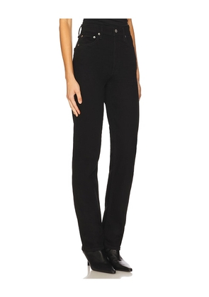 AGOLDE 90s Pinch Waist Long High Rise Straight Jeans in Black. Size 23. Also in 25, 26, 27, 33, 34.