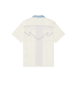 Duvin Design Saloon Buttonup Shirt in Cream. Size L. Also in M, S.