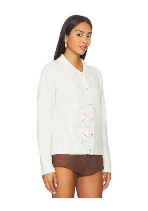 Central Park West Olivia Pointelle Polo in Ivory. Size L. Also in M, S, XS.