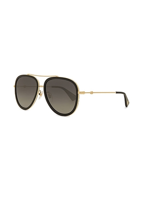 Gucci Web Block Pilot Sunglasses in Black.