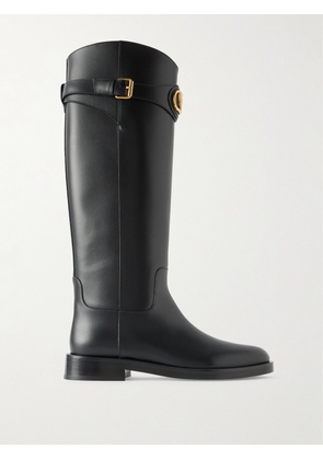 Valentino Garavani - Vlogo Leather Knee Boots - Black - IT36,IT37,IT37.5,IT38,IT38.5,IT39,IT39.5,IT40,IT40.5,IT41,IT42