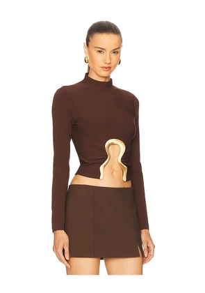 Cult Gaia Elisabetta Top in Brown. Size L. Also in M, S, XL, XS.