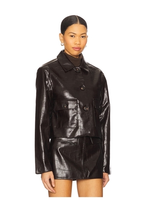 BLANKNYC Faux Leather Jacket in Burgundy. Size L. Also in M, XS.