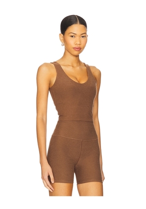 Beyond Yoga Spacedye Good Day Cropped Tank Top in Chocolate. Size L. Also in S, XL, XS.