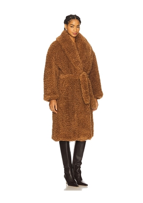 Atlein Long Teddy Wrap Coat in Brown. Size L. Also in M, S, XS.