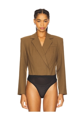 ET OCHS Deon Jacket Bodysuit in Olive. Size 0. Also in 10, 2, 4, 6, 8.