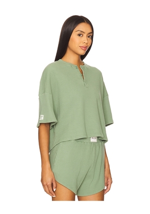 Eleven Eleven Waffle Top in Green. Size L. Also in XS.