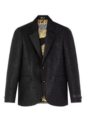 Versace leopard-print satin-lapel blazer - Black