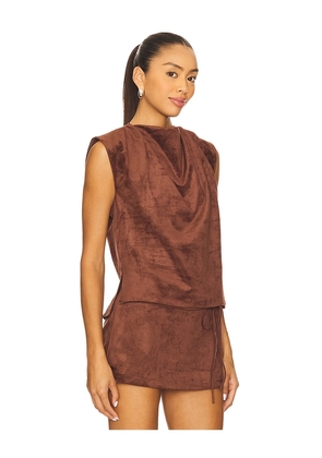 Amanda Uprichard x REVOLVE Freya Suede Top in Chocolate. Size L. Also in M, S, XL, XS.