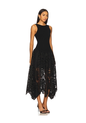 Aje Atlas Knit Midi Dress in Black. Size L. Also in S, XS.