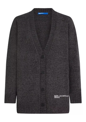 Karl Lagerfeld Jeans Oversized logo-embroidered cardigan - Grey