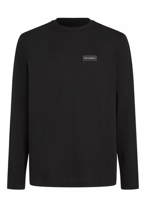 Karl Lagerfeld logo-patch long-sleeve T-shirt - Black