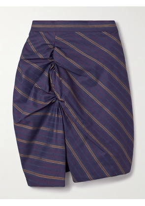 Vivienne Westwood - Panther Gathered Striped Cotton-blend Twill Mini Skirt - Purple - IT40,IT42,IT44,IT46