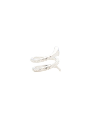 Ettika Serpent Wrap Ring in Metallic Silver. Size 5. Also in 6.