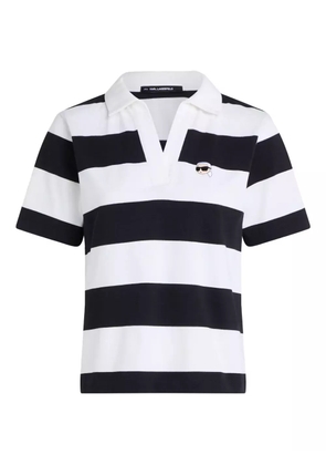 Karl Lagerfeld Ikon-patch polo shirt - White