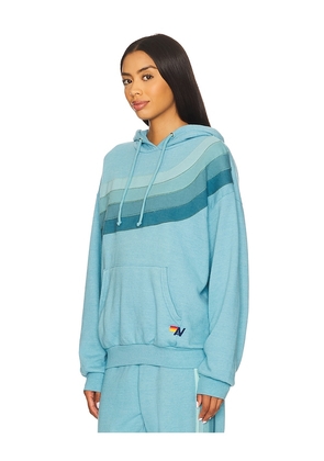 Aviator Nation Wave Stripe 4 Relaxed Pullover Hoodie in Blue. Size L. Also in M, S, XL, XS.