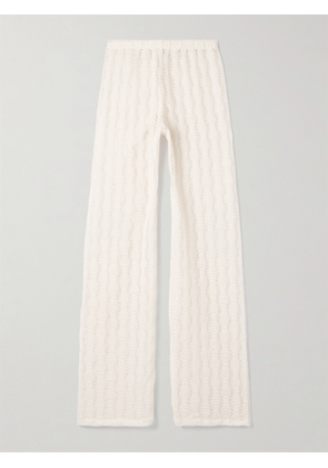 Sara Cristina - Playa Open-knit Cotton-blend Pants - Cream - x small,small,medium,large,x large