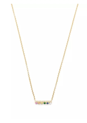 Ef Collection 14kt yellow gold Chloe Bar diamond gemstone pendant necklace