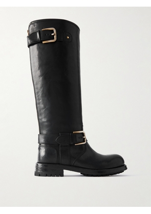 Dolce & Gabbana - Like A Virgin Leather Biker Boots - Black - IT36,IT36.5,IT37,IT37.5,IT38,IT38.5,IT39,IT39.5,IT40,IT41