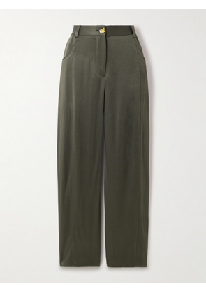 BLAZÉ Milano - Sorraia Crepe De Chine Tapered Pants - Green - 00,1,2,3,4